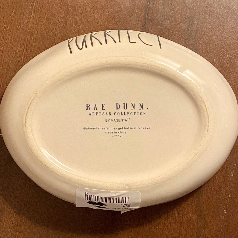 Donated! Rae Dunn PURRFECT Ceramic Cat Dish - Picture 3 of 3